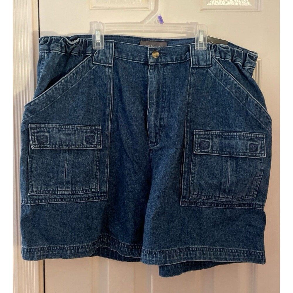 Men's Croft & Barrow® Classic-Fit Denim Side-Elastic Cargo Shorts NWT sz 38
